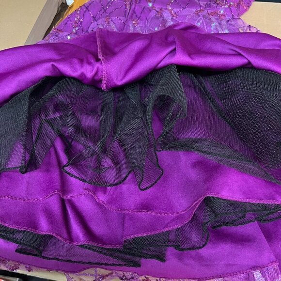 CITY STUDIOS Junior Sequined Glitter-Mesh Skater Dress Sz 7/8 Purple - Picture 8 of 13